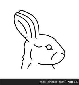 rabbit animal zoo line icon vector. rabbit animal zoo sign. isolated contour symbol black illustration. rabbit animal zoo line icon vector illustration