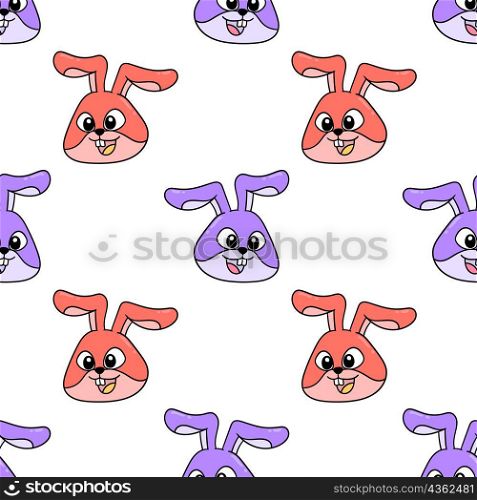 rabbit beast laughed seamless pattern textile print