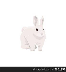 Rabbit bunny farm animal icon, vector cattle farming and meat food product symbol. Cartoon isolated bunny rabbit, butcher shop, farm market and Easter animal. Rabbit, farm animal icon, bunny, cattle farming