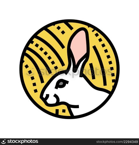 rabbit chinese horoscope animal color icon vector. rabbit chinese horoscope animal sign. isolated symbol illustration. rabbit chinese horoscope animal color icon vector illustration