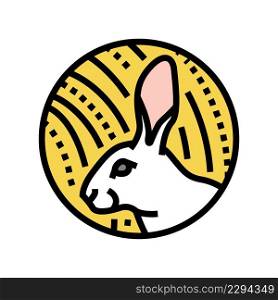 rabbit chinese horoscope animal color icon vector. rabbit chinese horoscope animal sign. isolated symbol illustration. rabbit chinese horoscope animal color icon vector illustration
