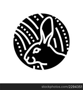 rabbit chinese horoscope animal glyph icon vector. rabbit chinese horoscope animal sign. isolated contour symbol black illustration. rabbit chinese horoscope animal glyph icon vector illustration