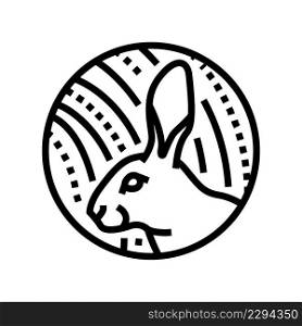 rabbit chinese horoscope animal line icon vector. rabbit chinese horoscope animal sign. isolated contour symbol black illustration. rabbit chinese horoscope animal line icon vector illustration