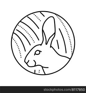 rabbit chinese horoscope animal line icon vector. rabbit chinese horoscope animal sign. isolated contour symbol black illustration. rabbit chinese horoscope animal line icon vector illustration
