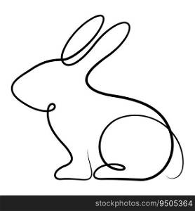 rabbit continuous li≠drawing for easter,mid autumn festival,logo,decorative,etc. calligraph li≠sty≤