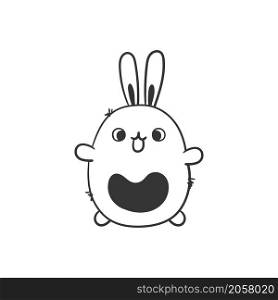 Rabbit. Cute hand-drawn rabbit. Sketch drawing for design. Vector image