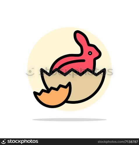 Rabbit, Easter, Baby, Nature Abstract Circle Background Flat color Icon