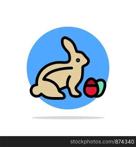 Rabbit, Easter, Baby, Nature Abstract Circle Background Flat color Icon
