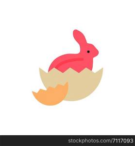 Rabbit, Easter, Baby, Nature Flat Color Icon. Vector icon banner Template