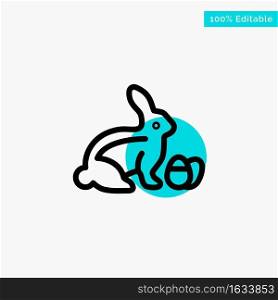 Rabbit, Easter, Baby, Nature turquoise highlight circle point Vector icon