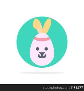 Rabbit, Easter, Bunny Abstract Circle Background Flat color Icon