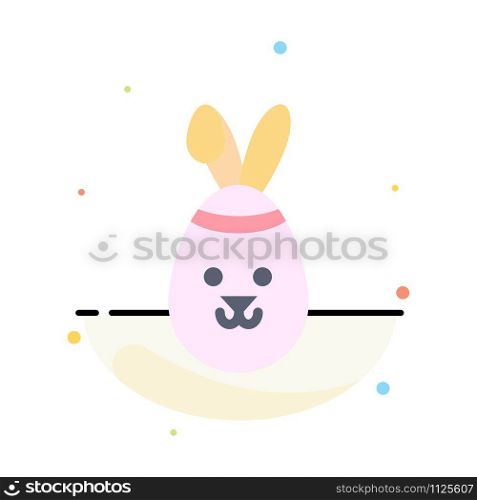 Rabbit, Easter, Bunny Abstract Flat Color Icon Template