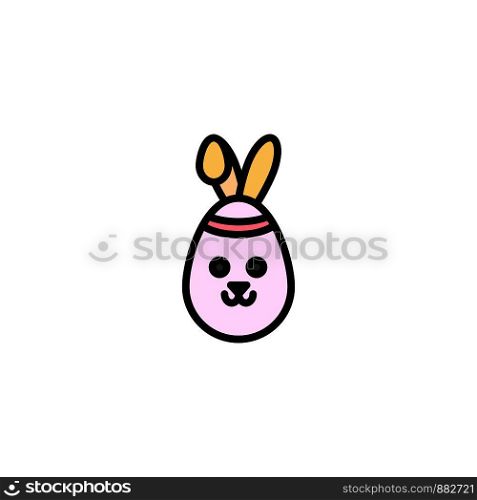Rabbit, Easter, Bunny Business Logo Template. Flat Color
