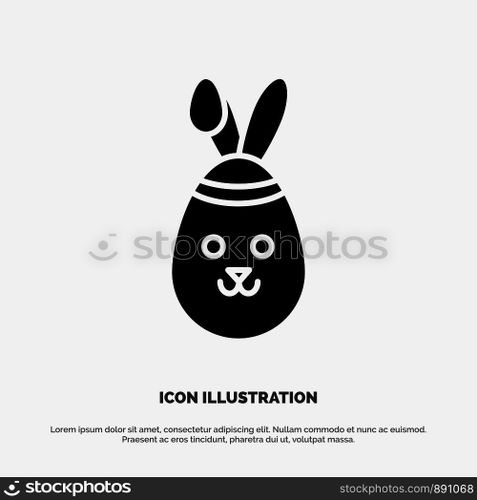 Rabbit, Easter, Bunny solid Glyph Icon vector