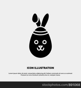 Rabbit, Easter, Bunny solid Glyph Icon vector
