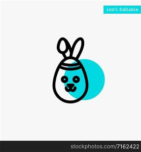 Rabbit, Easter, Bunny turquoise highlight circle point Vector icon
