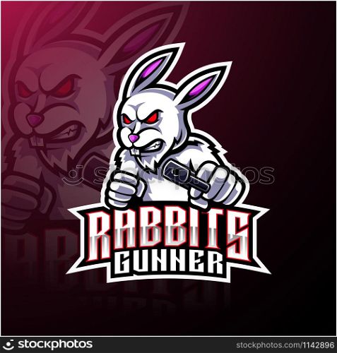 Rabbit esport mascot logo design