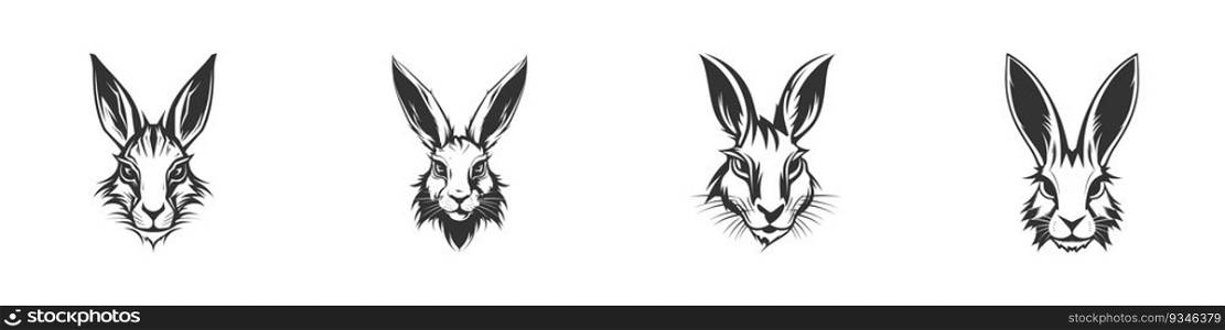 Rabbit face logo. Vector illustration.