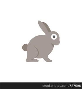 Rabbit. Flat color icon. Isolated animal vector illustration