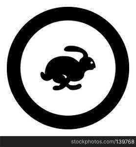 Rabbit hare concept speed icon black color in round circle vector illustration