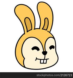 rabbit head emoticon with a friendly smile