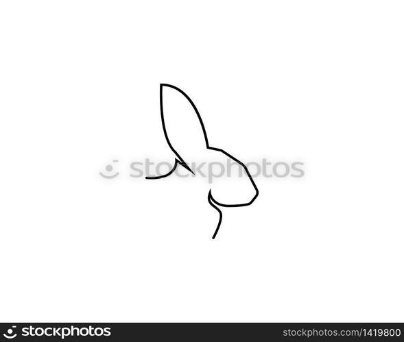 Rabbit head line vector illustration