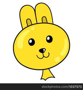 rabbit head shaped yellow balloon