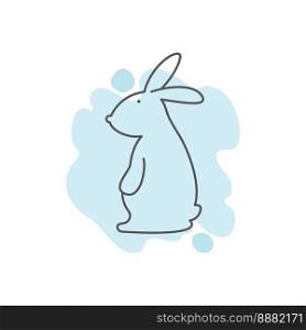 Rabbit illustration vector flat design template eps 10