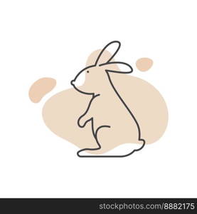 Rabbit illustration vector flat design template eps 10