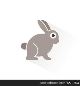 Rabbit. Isolated color icon. Animal glyph vector illustration