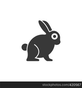 Rabbit. Isolated icon. Animal glyph vector illustration