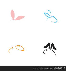 rabbit logo set vector illustration design