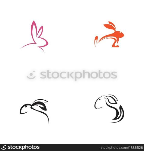 rabbit logo set vector illustration design