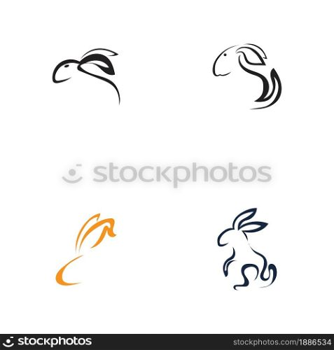 rabbit logo set vector illustration design