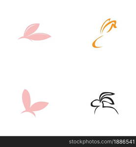 rabbit logo set vector illustration design