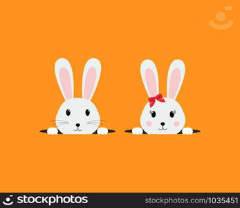 Rabbit Logo template vector icon design