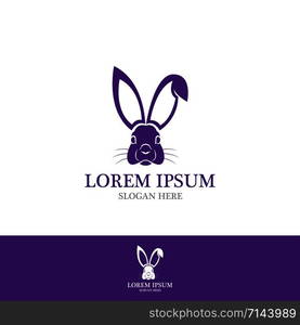 Rabbit logo template vector icon illustration design