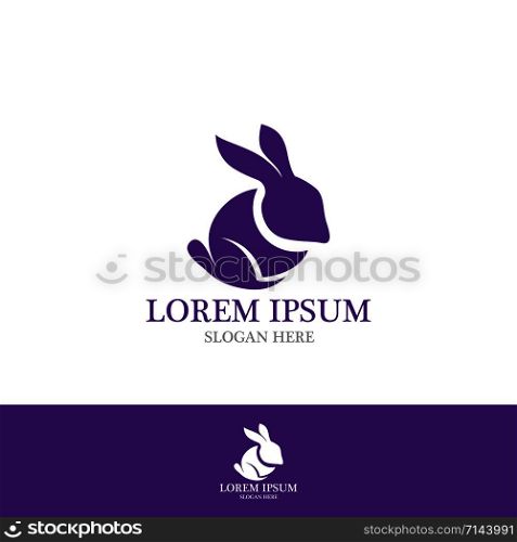 Rabbit logo template vector icon illustration design