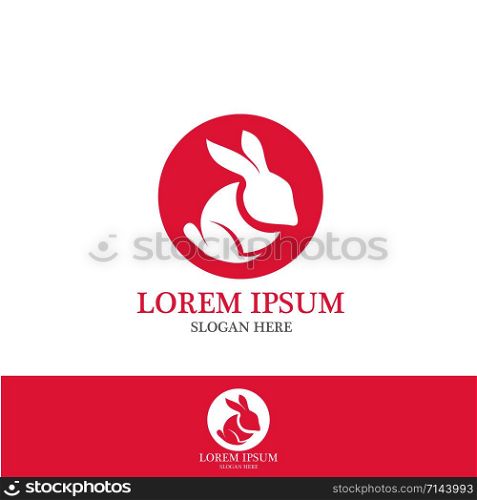 Rabbit logo template vector icon illustration design