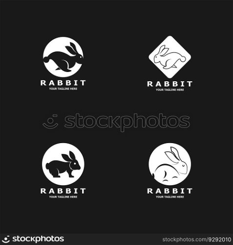 Rabbit logo vector art template illustration