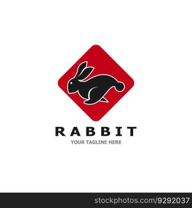 Rabbit logo vector art template illustration