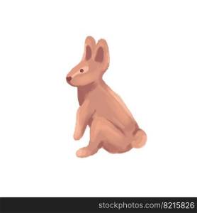 Rabbit on a white background. Rabbit symbol of 2023 year. Hand-drawn vector illustration. . Rabbit on a white background. Hand-drawn vector illustration