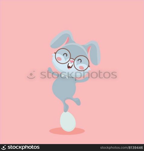 rabbit on pastel background.