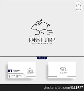 rabbit or bunny jump animal line art style logo template vector icon element isolated. rabbit or bunny jump animal line art style logo template vector icon
