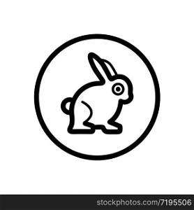 Rabbit. Outline icon in a circle. Isolated animal vector illustration