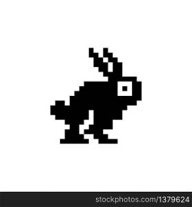 Rabbit. Pixel icon. Isolated animal vector illustration