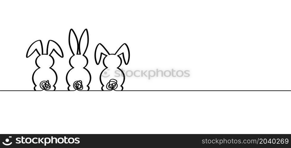 Rabbit silhouette icon. Line pattern. Funny easter bunny. Flat vector rabbits