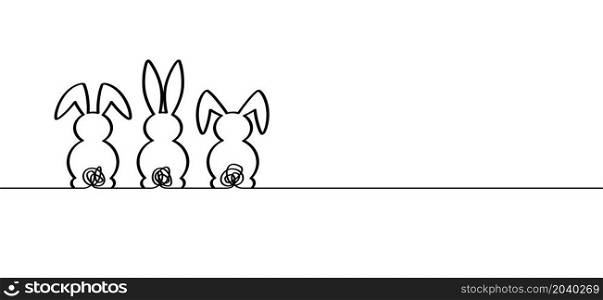 Rabbit silhouette icon. Line pattern. Funny easter bunny. Flat vector rabbits