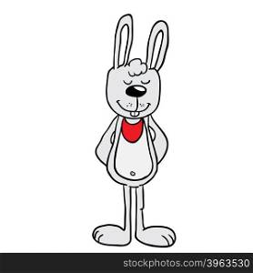 rabbit standing cartoon illustration