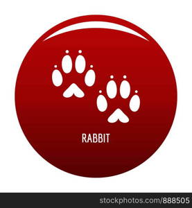 Rabbit step icon. Simple illustration of rabbit step vector icon for any design red. Rabbit step icon vector red